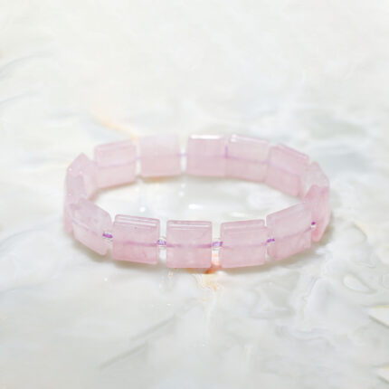 KARE PEMBE KUVARS BİLEKLİK